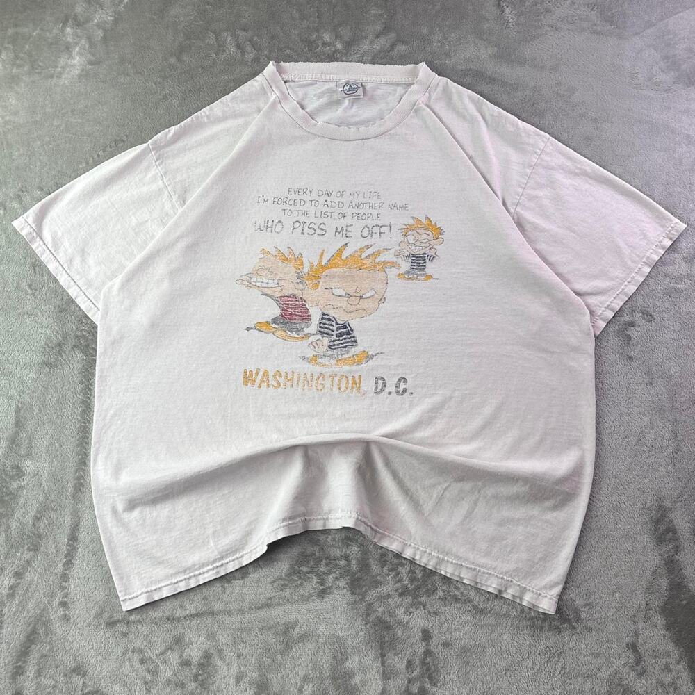 Vintage 90’s Calvin & Hobbes Piss Me Off Funny Graphic T-shirt Size XL
